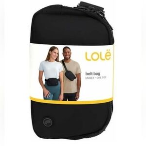 Lole Unisex Belt Bag Adjustable Strap Two Way Zipper Black NWT